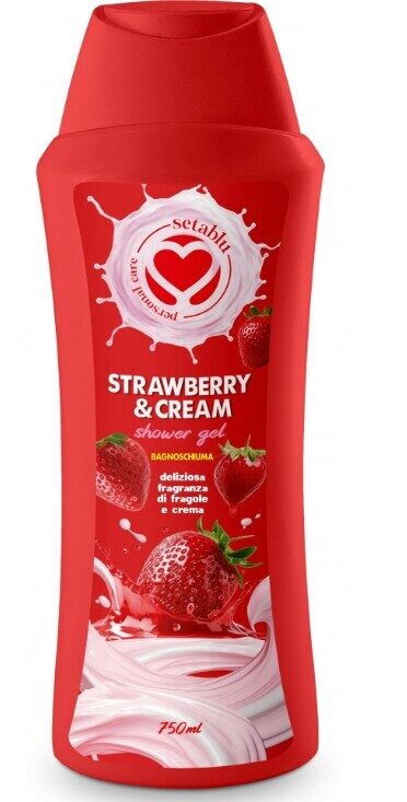 Setablu dušas želeja ar zemeņu un putukrējuma smaržu